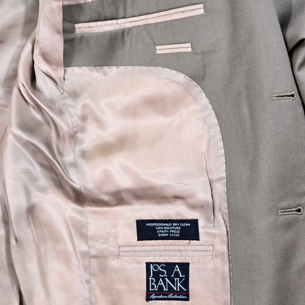 Jos. A. Bank Blazer Mens 42 Regular Tan Excellent 100% Wool Signature Collection